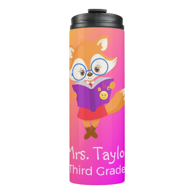 Bouteilles Isothermes Renard cadeau de l'enseignant Purple Ombre (Devant)
