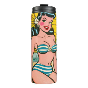 Bouteilles Isothermes Retro Bikini Girl Summer Comics