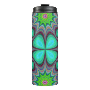 Bouteilles Isothermes Retro Boho Hippie Green Clover Psychedelic Mandala