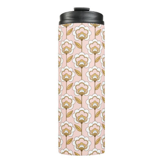 Bouteilles Isothermes Retro Jardin rose motif floral (Devant)