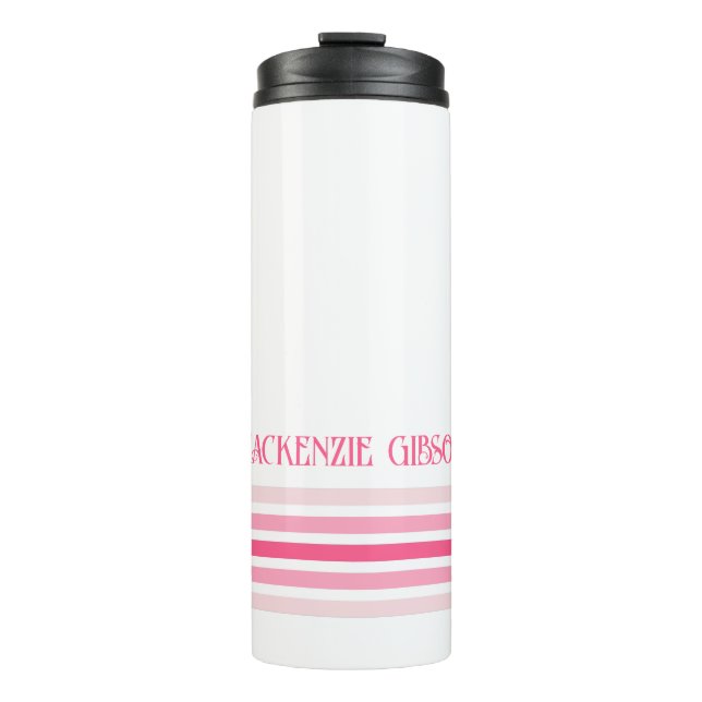 Bouteilles Isothermes Retro Monogrammed Minimalist Stripes (Devant)