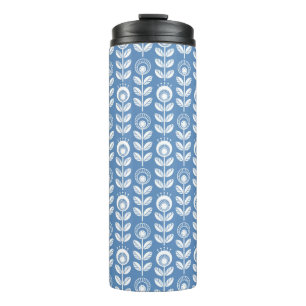 Bouteilles Isothermes Rétro motif bleu scandinave