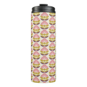 Bouteilles Isothermes Rétro motif floral rose et pourpre