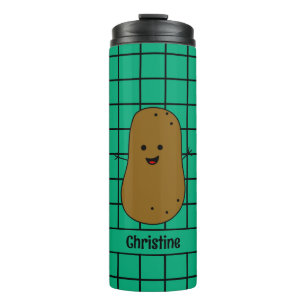 Bouteilles Isothermes Rétro, Pomme de terre Brown, Turquoise personnalis