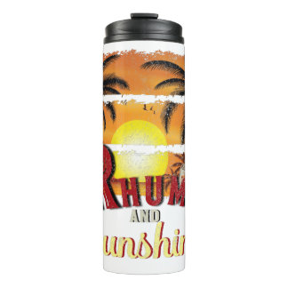 Bouteilles Isothermes Rhum et soleil, Palmiers d'été orange