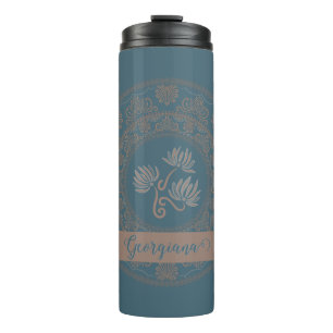Bouteilles Isothermes Rococo Turquoise doré personnalisé Lotus Dot Manda