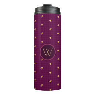 Bouteilles Isothermes Rose avec l'or Accent Houndstooth Thermal Tumbler