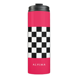 Bouteilles Isothermes Rose clair et damier