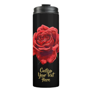 Bouteilles Isothermes Rose de script doré Insulté Floral