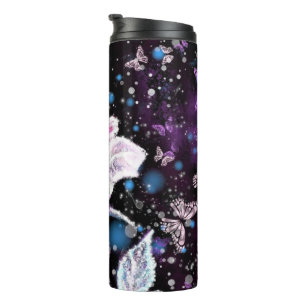 Bouteilles Isothermes Rose d'hiver et papillons Paruline thermique
