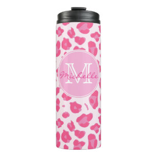 Bouteilles Isothermes Rose élégant sur le monogramme rose de l'emprein
