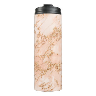 Bouteilles Isothermes Rose en marbre parties scintillant d'or abstrait