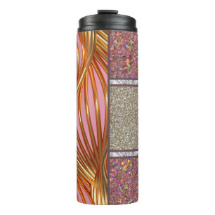 Bouteilles Isothermes Rose et or fausse parties scintillant