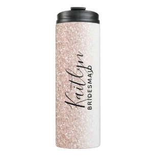 Bouteilles Isothermes Rose Gold Faux Parties scintillant Épouse personn