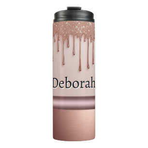 Bouteilles Isothermes Rose Gold Pailleté Coulée Nom personnalisé