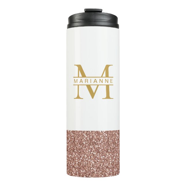 Bouteilles Isothermes Rose Gold Parties scintillant Moderne Minimal (Devant)
