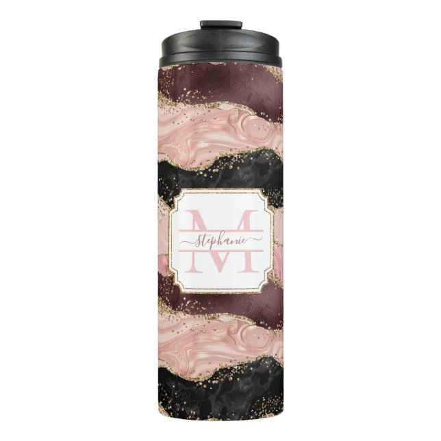 Bouteilles Isothermes Rose Gold Pink Strata Parties scintillant Girl Gla (Devant)