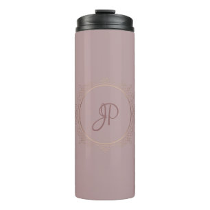 Bouteilles Isothermes Rose Monogramme personnalisé Modèle élégant or