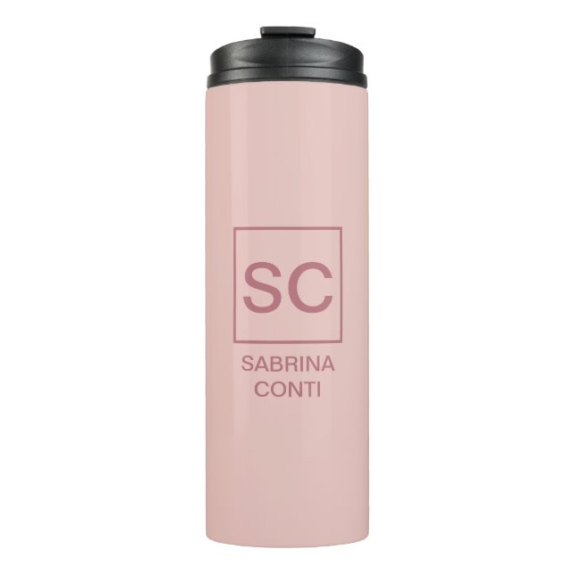 Bouteilles Isothermes Rose or couleur professionnelle simple nom monogra (Devant)
