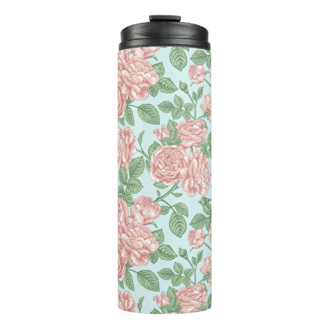 Bouteilles Isothermes Rose rose Jardin Bouquet Motif (Devant)