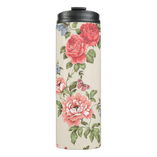 BOUTEILLES ISOTHERMES ROSE ROUGE MOTIF SANS PARAMÈTRE AVEC BELLES BLEUES