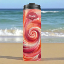Rose Saumon Moderne Abstrait Tourbillonnant