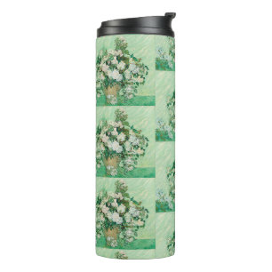 Bouteilles Isothermes Roses blanches de Van Gogh - Art floral vintage au