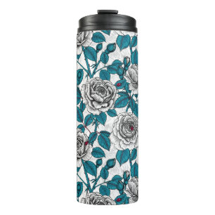 Bouteilles Isothermes Roses blanches et coccinelle
