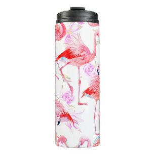Bouteilles Isothermes Roses d'aquarelle motif sans couture avec flamme r