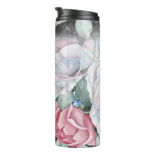 Bouteilles Isothermes Roses de tableau de bord aquarelle