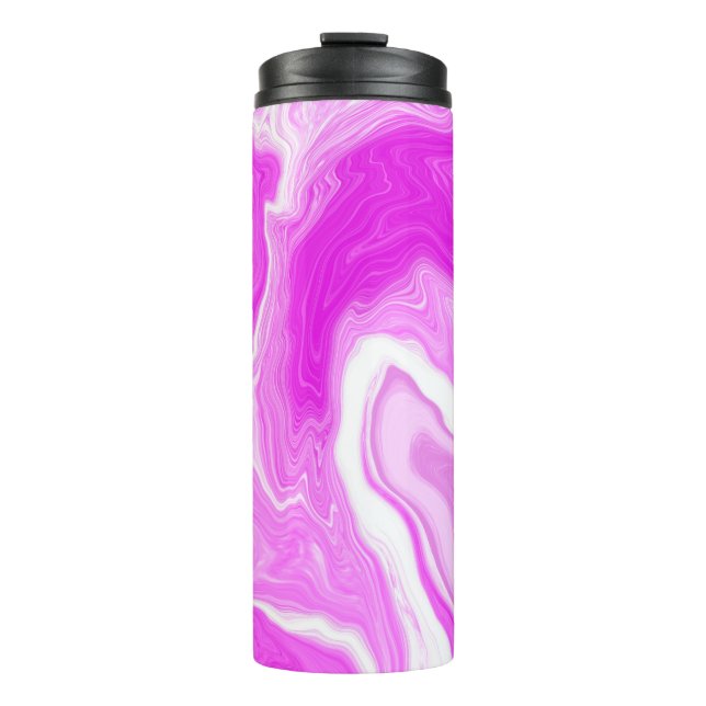 Bouteilles Isothermes Roses et Marbres blancs torsades Fluid Art (Devant)