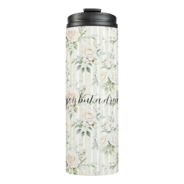 Bouteilles Isothermes Roses Fleurales Crème Romantique   (Devant)