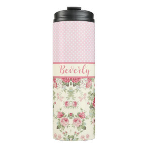 Bouteilles Isothermes Roses floraux roses et Pois roses et blancs