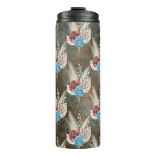 Bouteilles Isothermes Roses in a Fleur de Lis Background