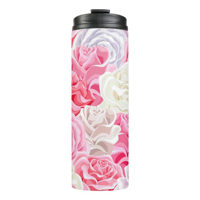Bouteilles Isothermes roses roses roses rose et blanc sans couture motif (Devant)