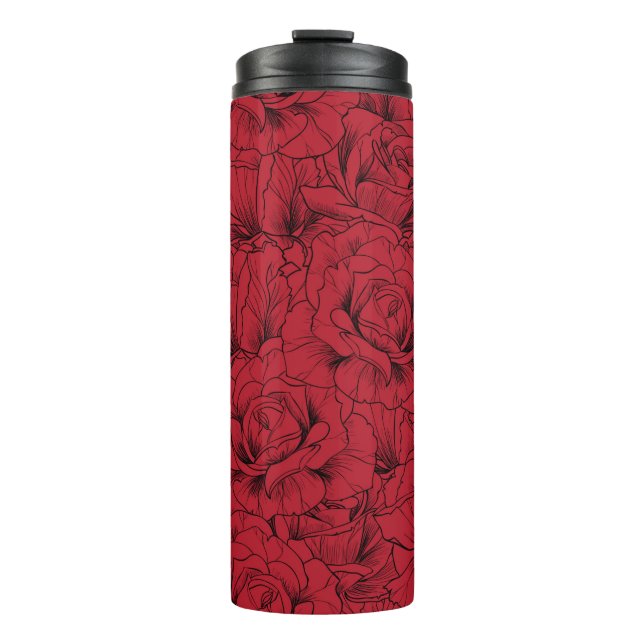 Bouteilles Isothermes roses rouges motif sans soudure  (Devant)