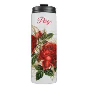 Bouteilles Isothermes Roses rouges Nom personnalisé Paruline thermique
