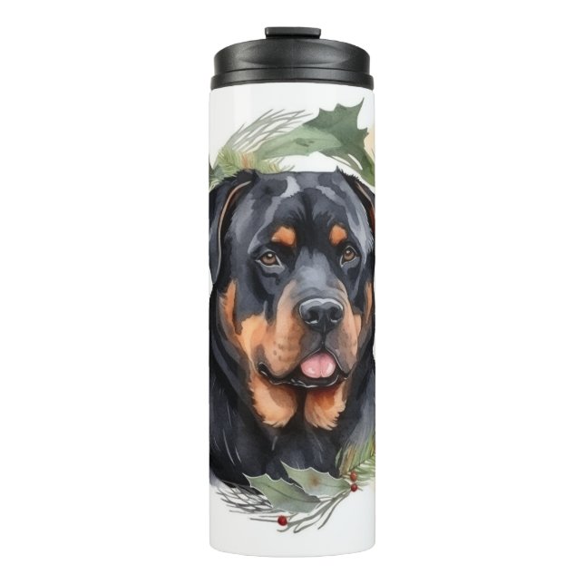 Bouteilles Isothermes Rottweiler Christmas Wreath Festive Pup (Devant)