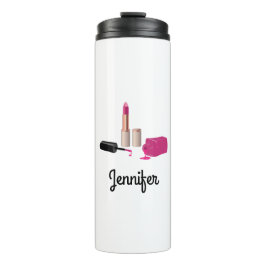 Bouteilles Isothermes Rouge à lèvres rose et ongle Polonais beauté thème