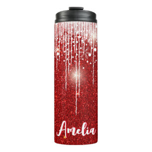 Bouteilles Isothermes Rouge Blanc Snowy Driving Snowflake Nom personnali