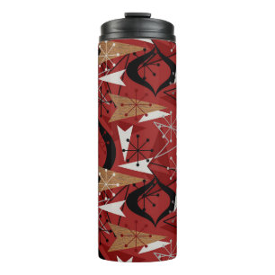 Bouteilles Isothermes Rouge, Noir, Blanc, Bois Faux Moyen-siècle atomi