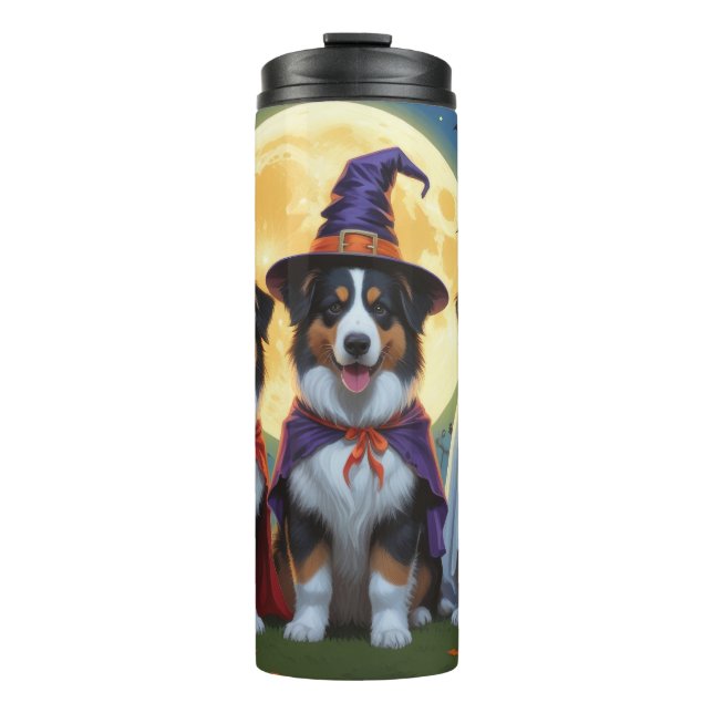 Bouteilles Isothermes Rough Collie Chiens Citrouille Halloween Funny (Devant)