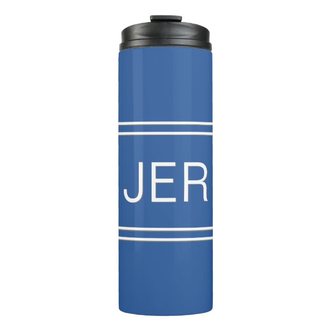 Bouteilles Isothermes Royal Blue Personnalisé Monogramme Initiales Boire (Devant)