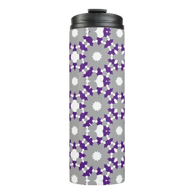 Bouteilles Isothermes Royal violet gris blanc Cercles connectés Motif (Devant)