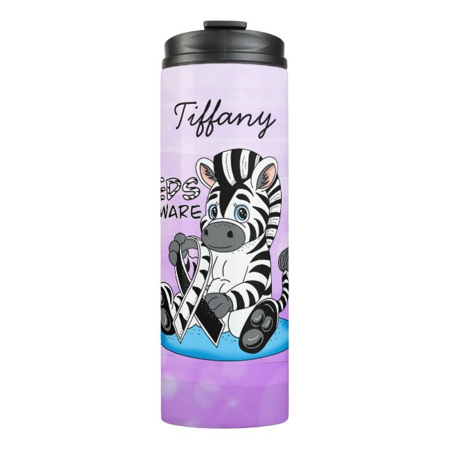Bouteilles Isothermes Ruban de sensibilisation EDS et Zebra (Devant)