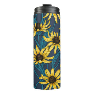 Bouteilles Isothermes Rudbekia jaune sur la marine