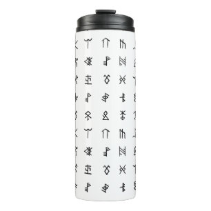 Bouteilles Isothermes Runes Mystiques Isolées Noir & Blanc