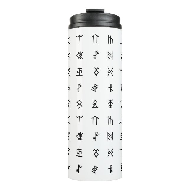 Bouteilles Isothermes Runes Mystiques Isolées Noir & Blanc (Devant)