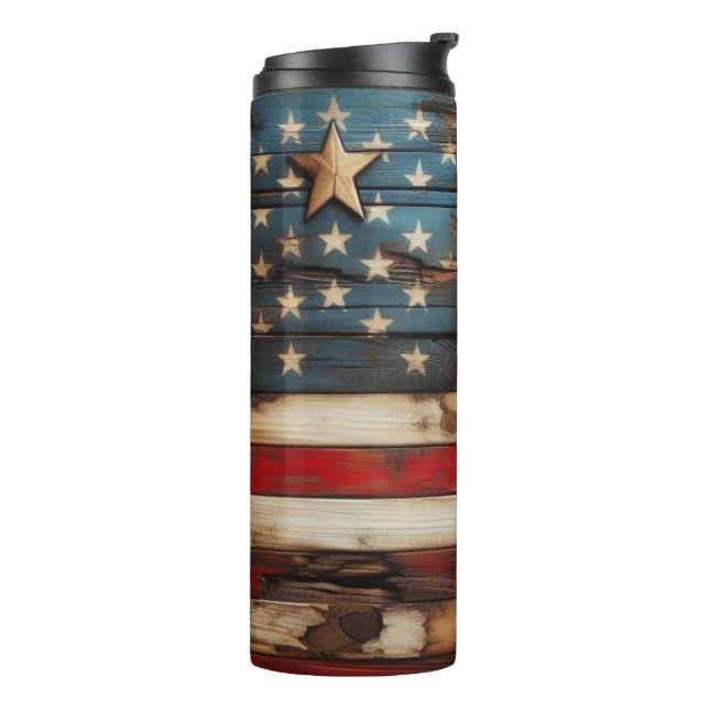 Bouteilles Isothermes Rustic American  Flag (Tourné sur la gauche)