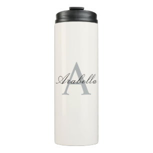 Bouteilles Isothermes Rustique Elegant Noir Personnalisé Nom Monogramme